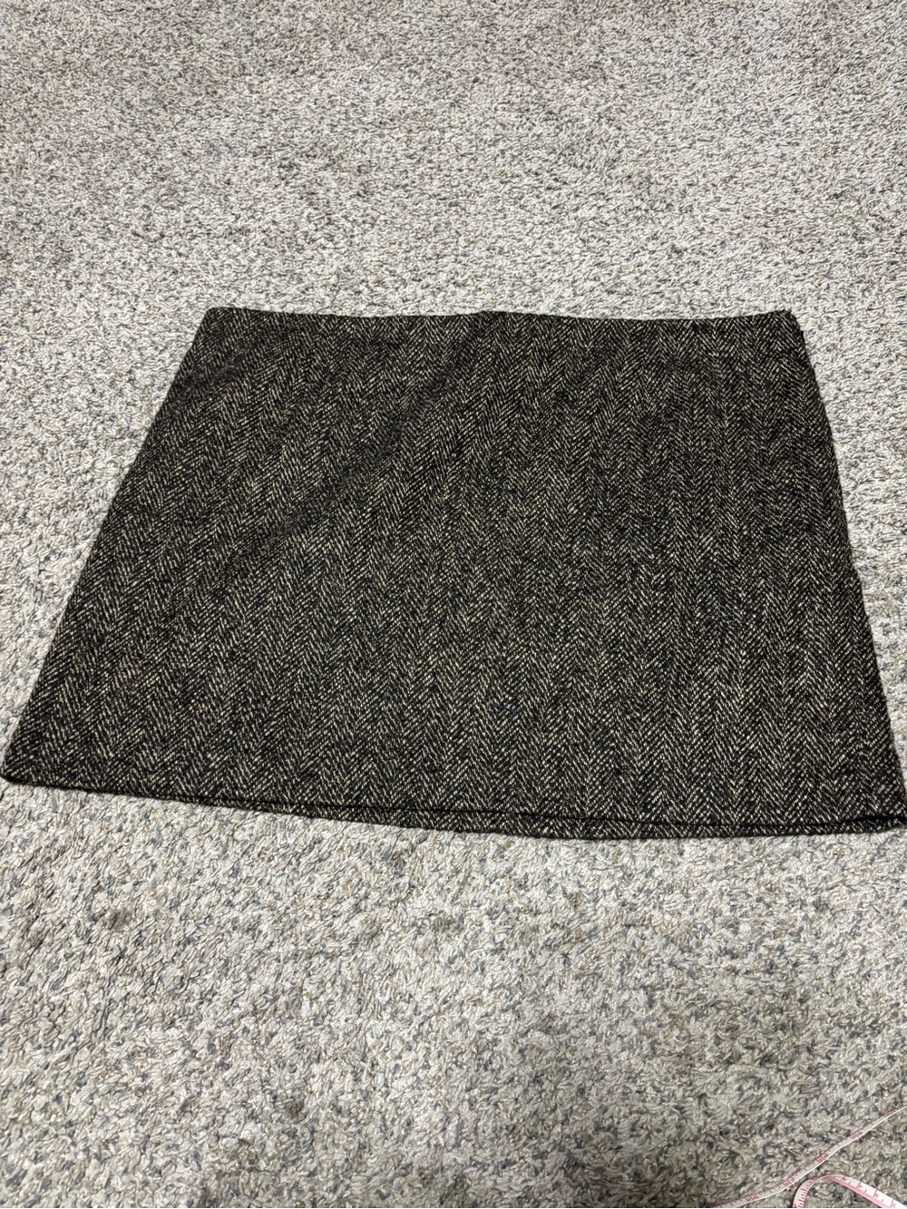 H&M Black and Gray Herringbone Mini Skirt